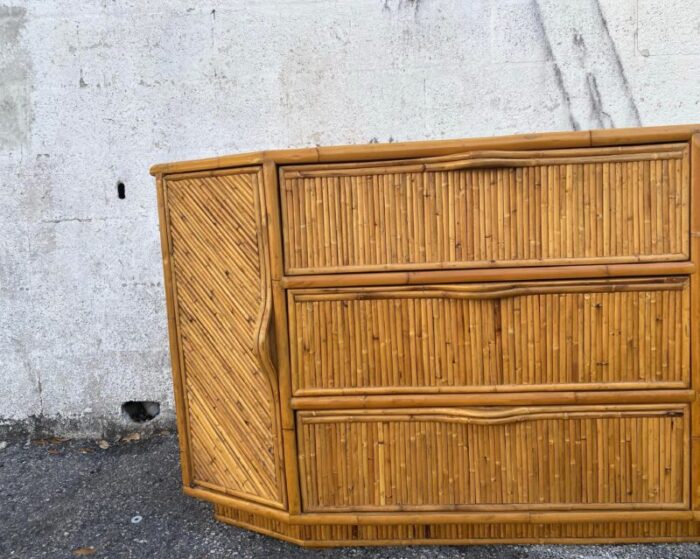 1980s bamboo credenza and sideboard 0224