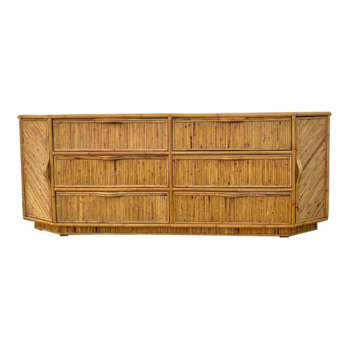 1980s bamboo credenza and sideboard 0653