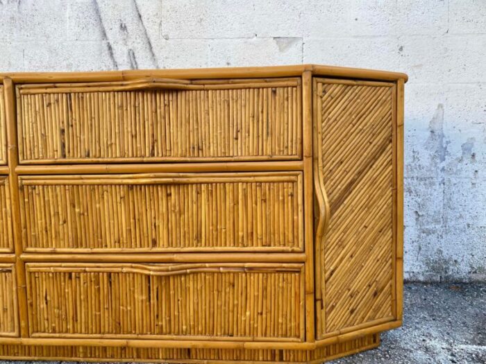 1980s bamboo credenza and sideboard 1151