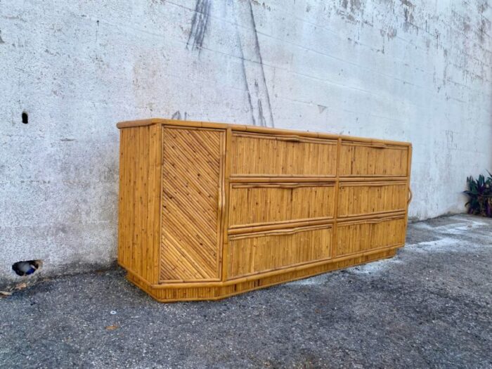 1980s bamboo credenza and sideboard 2999