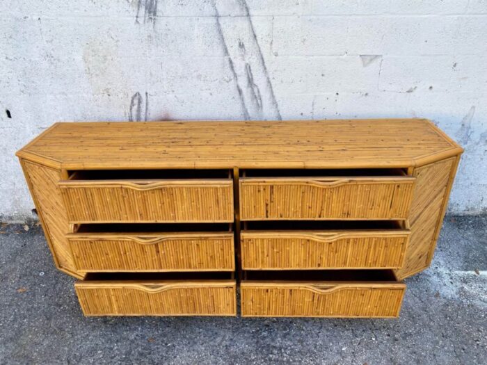 1980s bamboo credenza and sideboard 7368