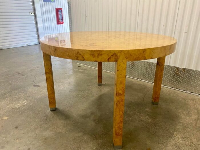 1980s burlwood 2 leaves dining table vladimir kagan style 1101