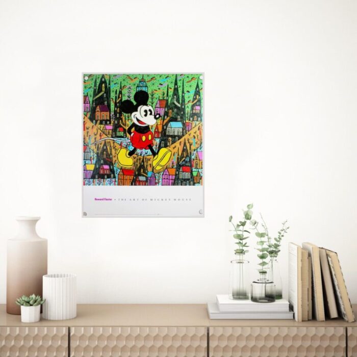 1980s howard finster puts mickey mouse in a kids world art poster 3652