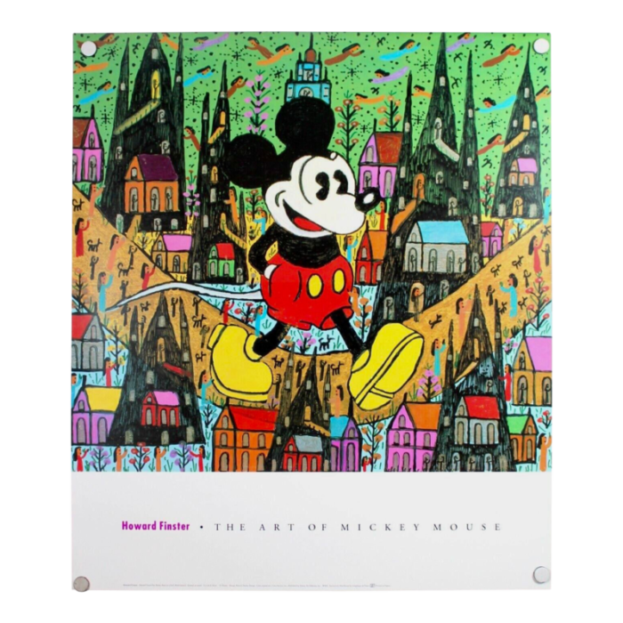 1980s howard finster puts mickey mouse in a kids world art poster 4084