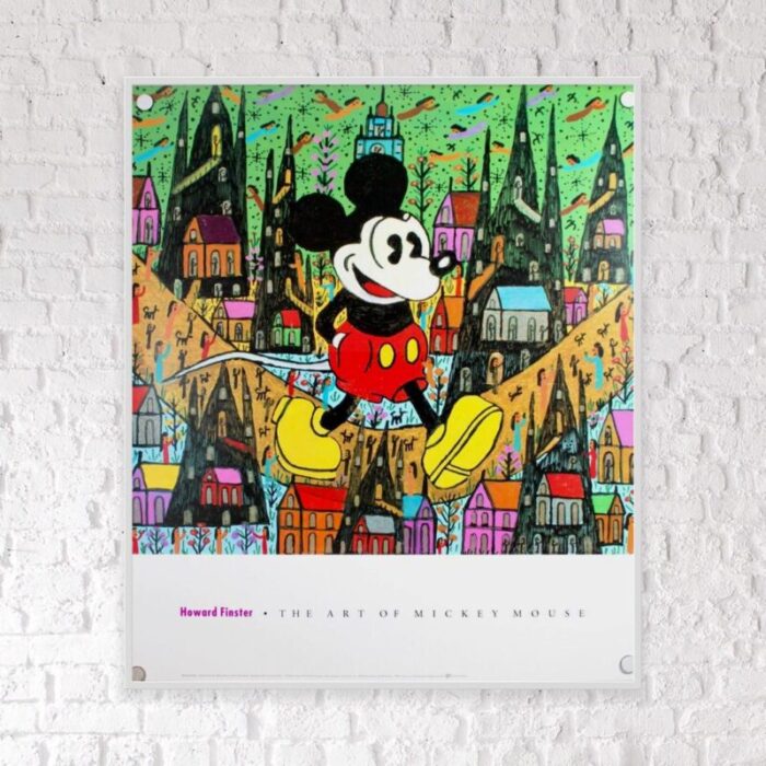 1980s howard finster puts mickey mouse in a kids world art poster 6901