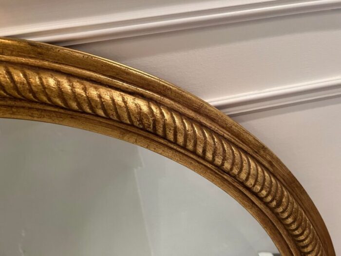 1990s friedman brothers gold rope detailed round beveled mirror 2634