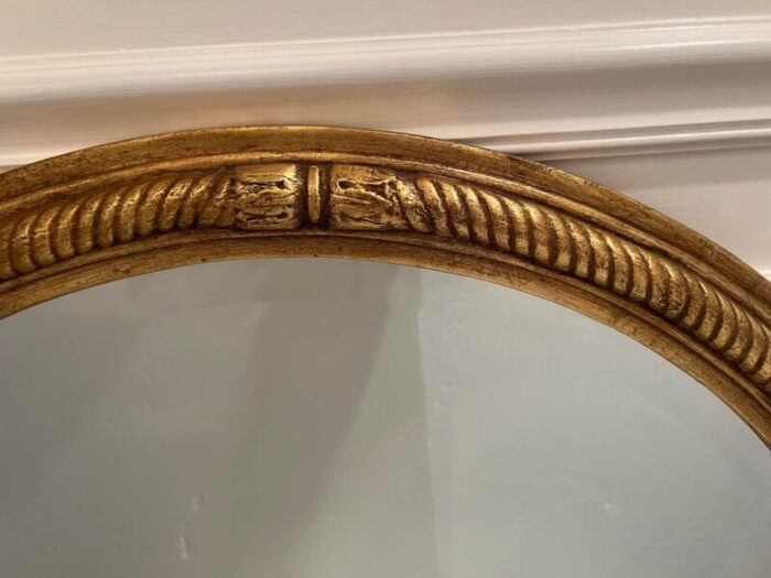 1990s friedman brothers gold rope detailed round beveled mirror 2708