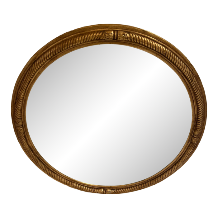 1990s friedman brothers gold rope detailed round beveled mirror 8360