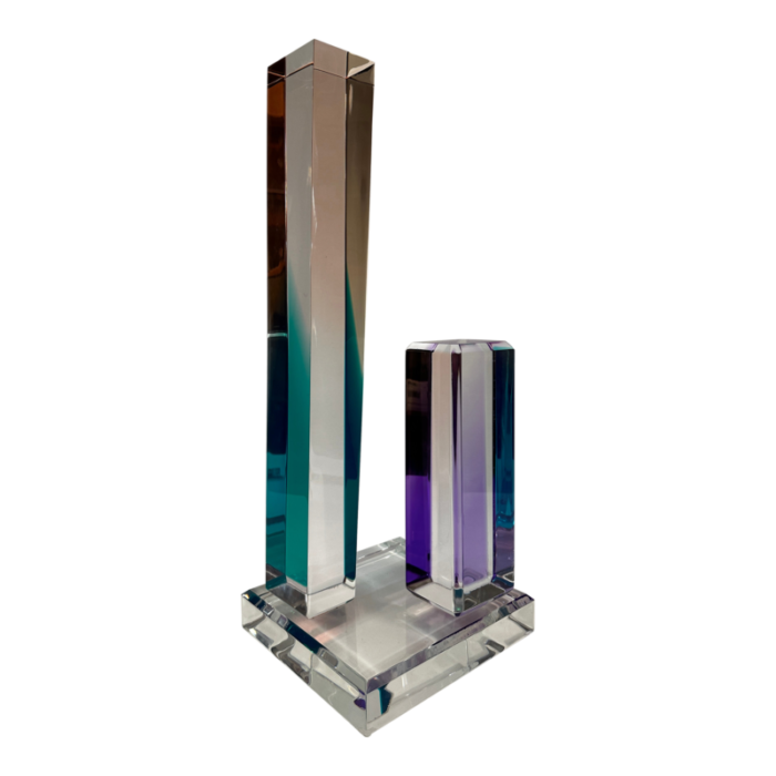 1990s lucite tower sculpture by shlomi haziza signed 7615