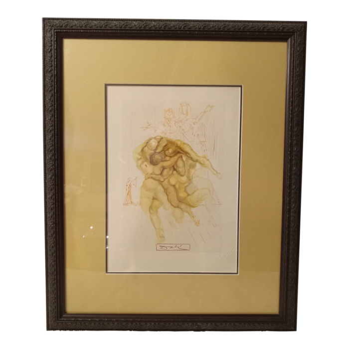 1990s salvador dali limited edition offset lithograph framed 1025