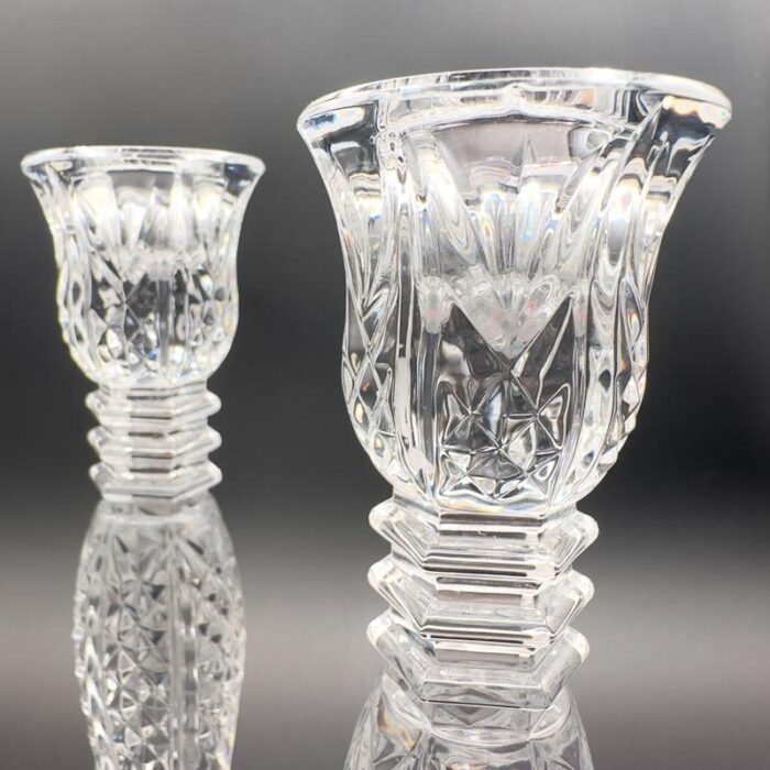 1990s waterford crystal candlestick holders vintage candleholders bethany pattern pair signed 4838