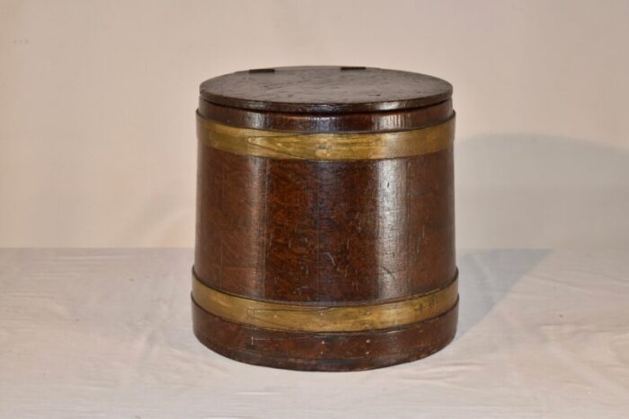 19th century american grain painted lidded box 3757