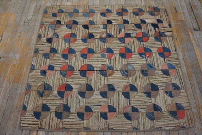 19th century american hooked rug 3656