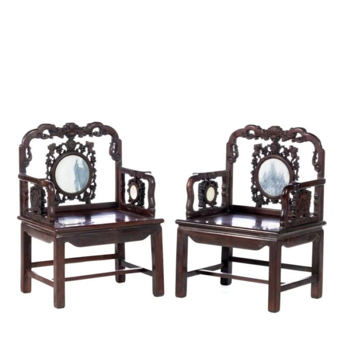 19th century chinese armchairs set of 4 0507