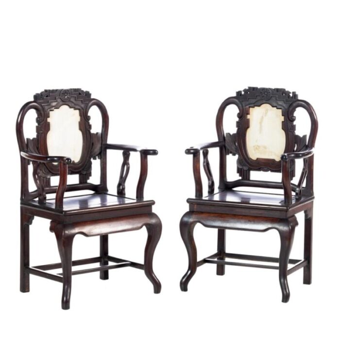 19th century chinese armchairs set of 4 1660