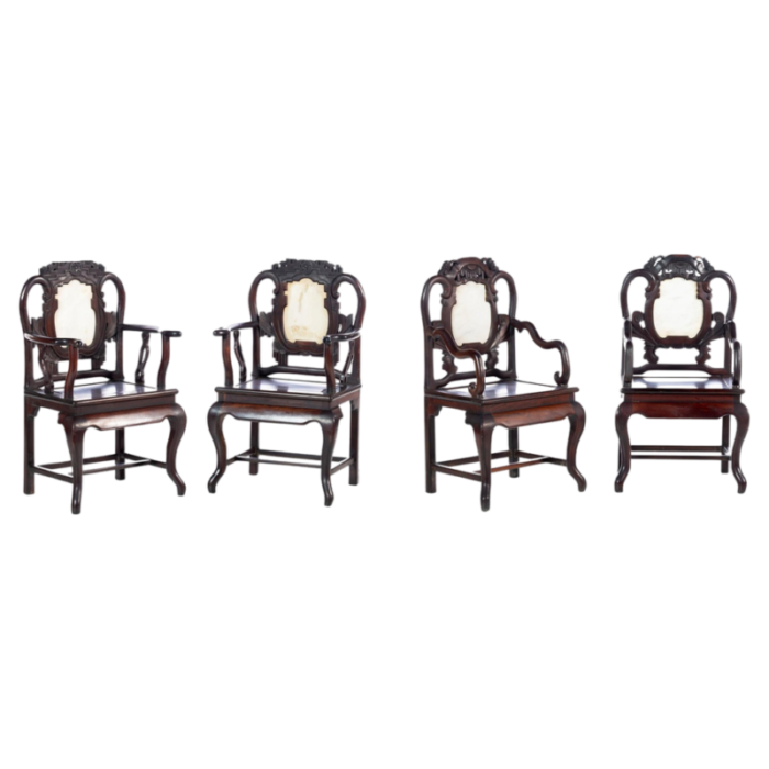 19th century chinese armchairs set of 4 2419