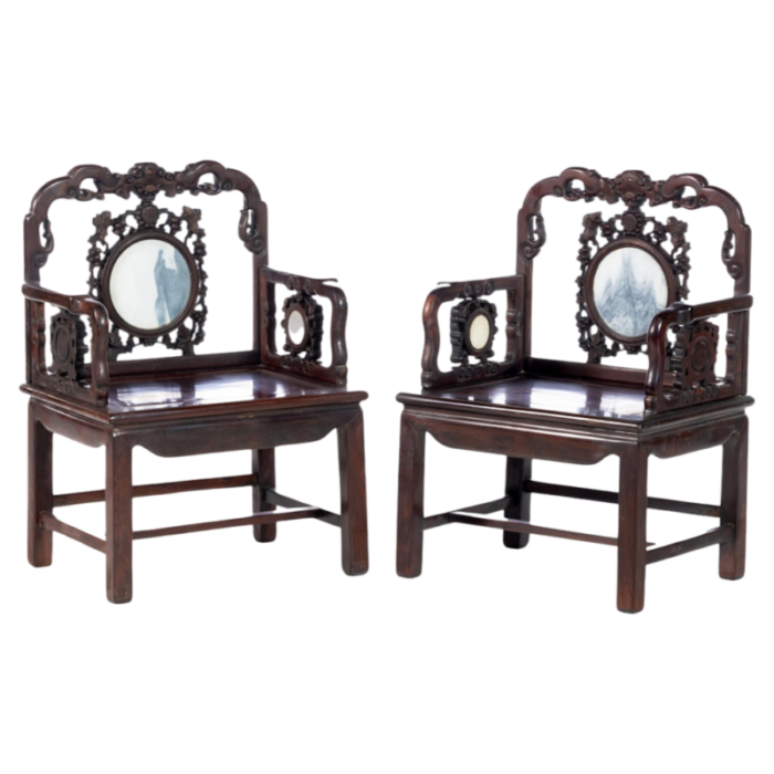 19th century chinese armchairs set of 4 4573