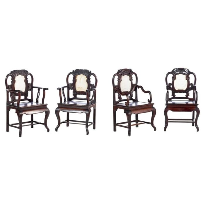 19th century chinese armchairs set of 4 5932