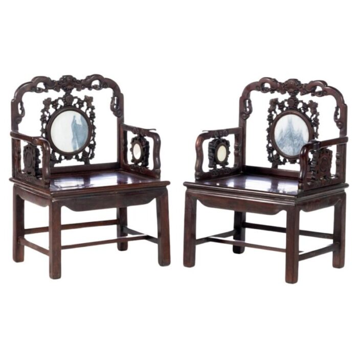 19th century chinese armchairs set of 4 8633