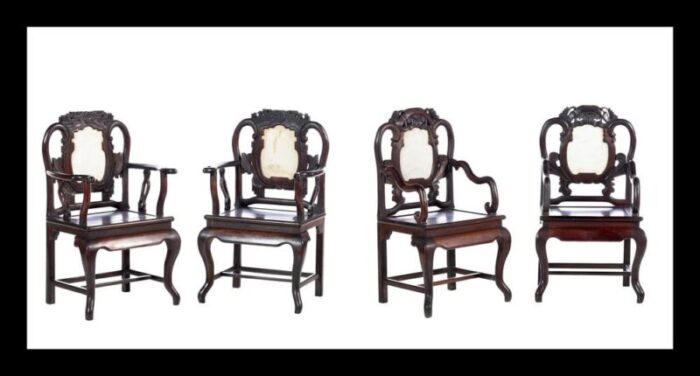 19th century chinese armchairs set of 4 9792