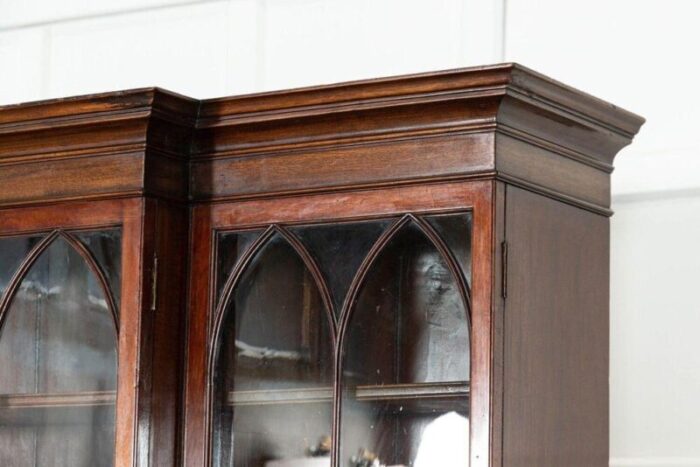 19th century english mahogany arched glazed bookcase cabinet 1880s 1785