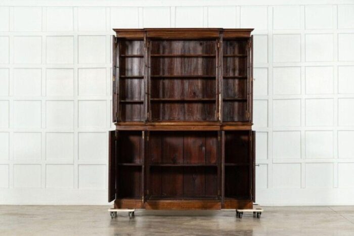 19th century english mahogany arched glazed bookcase cabinet 1880s 4754