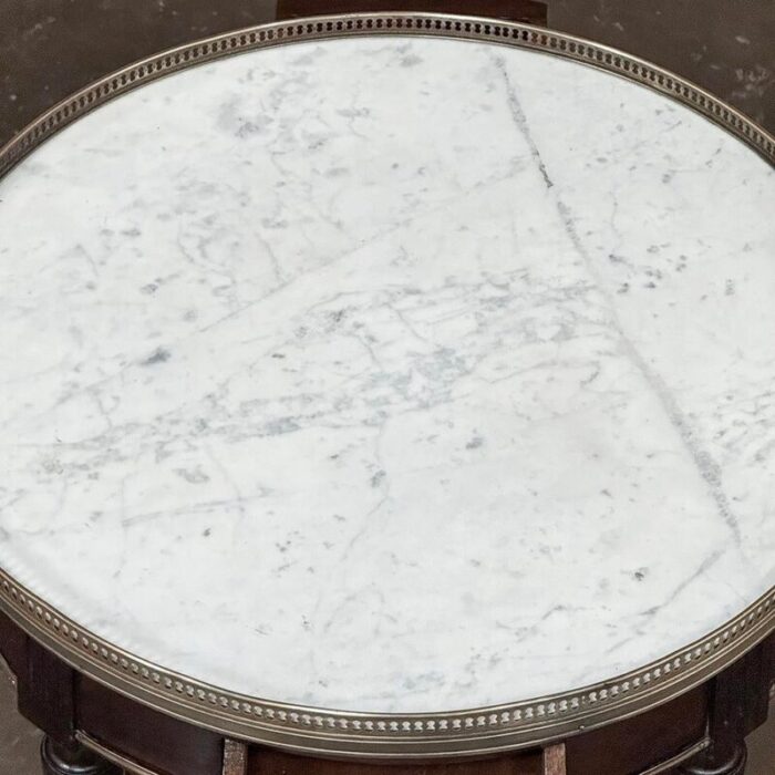 19th century french louis xvi mahogany marble top bouillotte table 1826