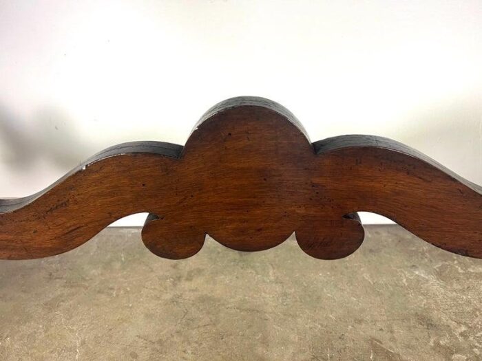 19th century italian walnut console w stretcher 8418