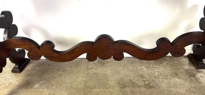 19th century italian walnut console w stretcher 9932