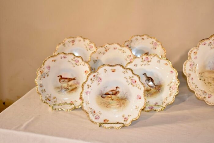 19th century limoges game bird set 0669