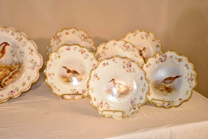 19th century limoges game bird set 2289