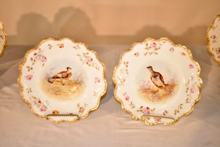 19th century limoges game bird set 2297