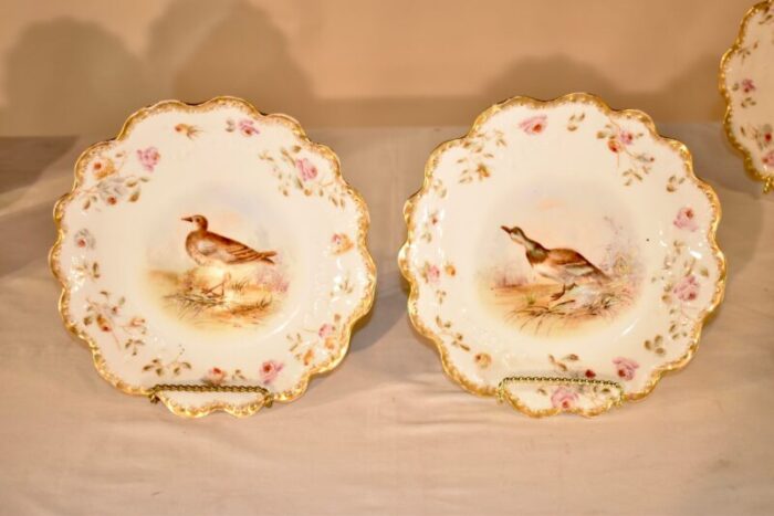 19th century limoges game bird set 6879