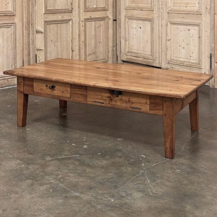 19th century rustic county french pine coffee table 1920