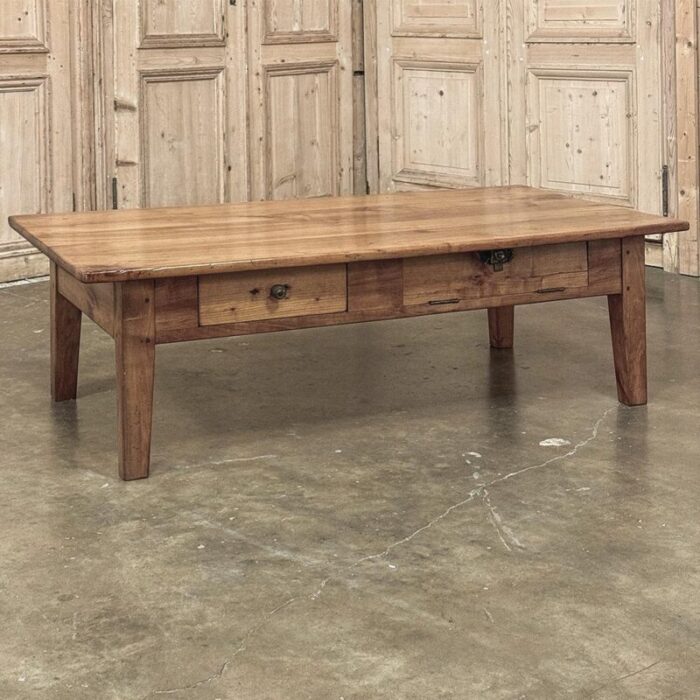 19th century rustic county french pine coffee table 5825