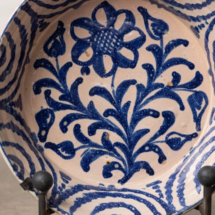 19th century spanish blue and white fajalauza lebrillo bowl from granada 1638