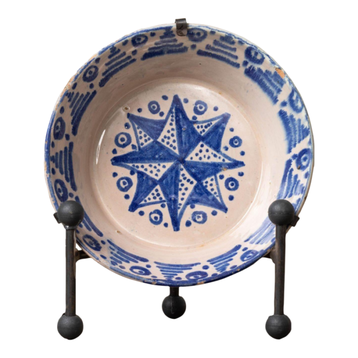 19th century spanish blue and white fajalauza lebrillo bowl from granada 3225