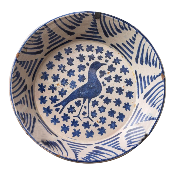 19th century spanish blue and white fajalauza lebrillo bowl from granada 4057