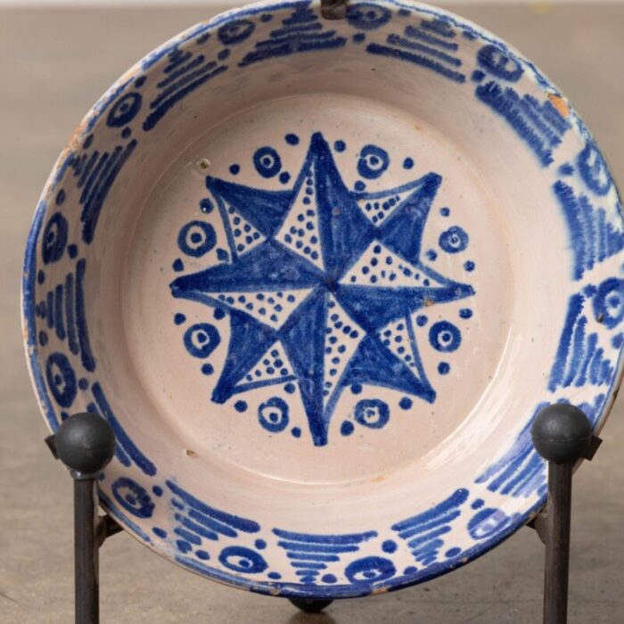 19th century spanish blue and white fajalauza lebrillo bowl from granada 5150