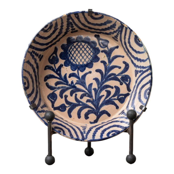 19th century spanish blue and white fajalauza lebrillo bowl from granada 5321