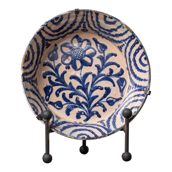 19th century spanish blue and white fajalauza lebrillo bowl from granada 5858