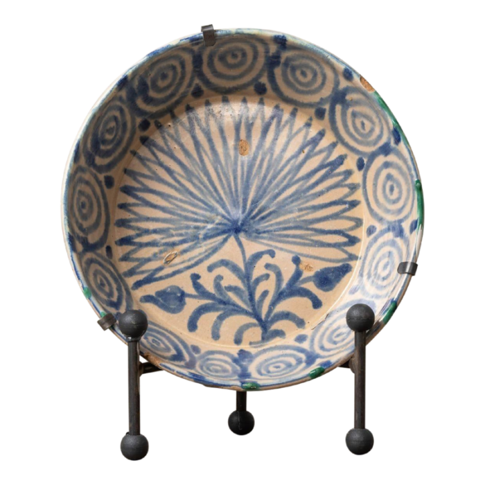 19th century spanish blue and white fajalauza lebrillo bowl from granada 9593