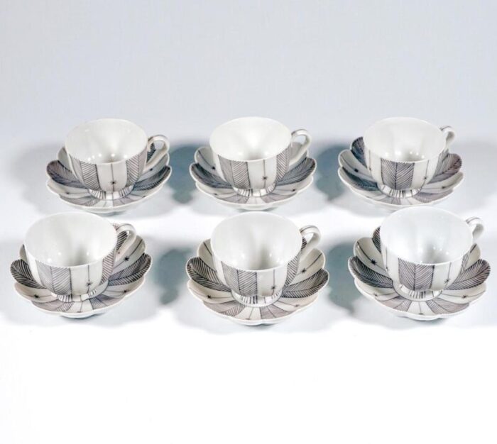 20th century art deco augarten melon mocha set by josef hoffmann vienna 1930s set of 15 7536