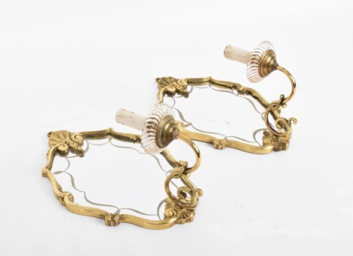 20th century italian brass wall lights set of 2 3