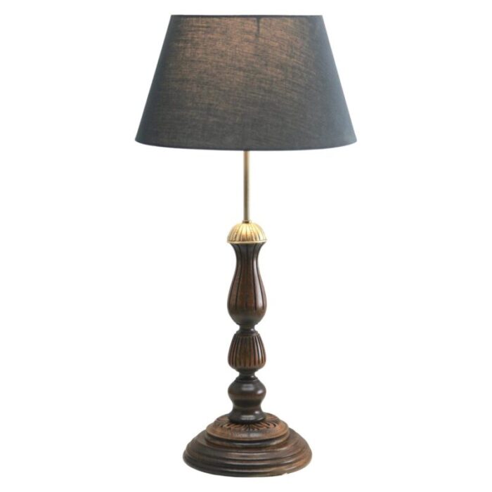 20th century turned wooden lamp 1