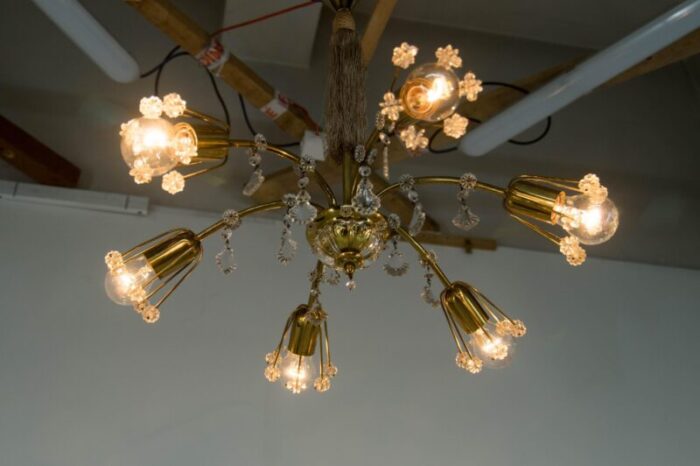 6 light chandelier by emil stejnar for rupert nikoll austria 1950s 10