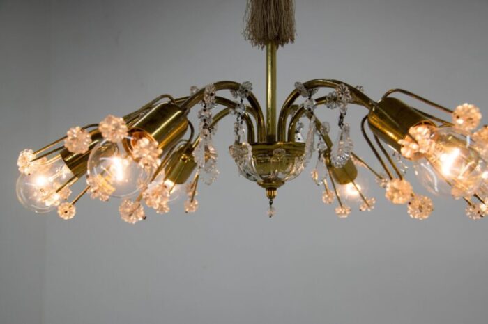 6 light chandelier by emil stejnar for rupert nikoll austria 1950s 3