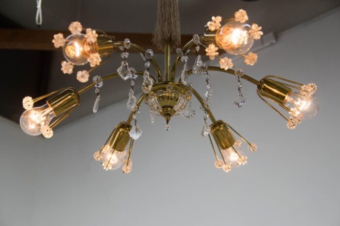 6 light chandelier by emil stejnar for rupert nikoll austria 1950s 6