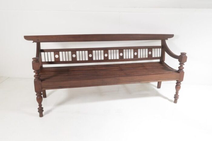 Antique Burmese Teak Bench Sofa Seat Myanmar Burma 1 master