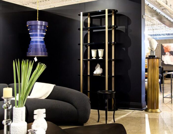 C 3128 Modern Bookcase Cabinet Brass Black 0014 master